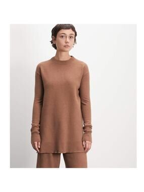 Roucha Tacer Brushed Wool Long Sleeve Sweater Camel